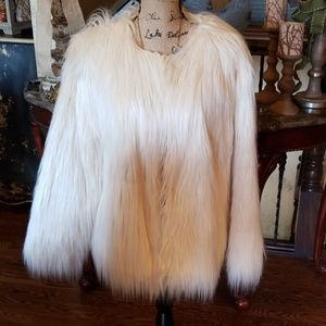 Lane Bryant Faux Cream Fur Jacket